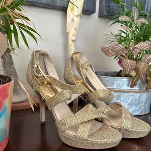 Michael Kors gold platform heels. Size 6.5